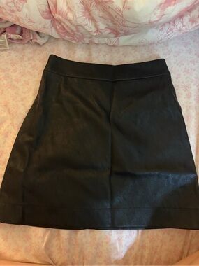 J. Crew Black Faux Leather Mini Skirt